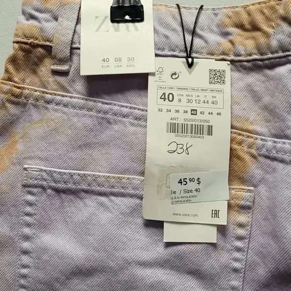Zara tye  dyed jean short - Picture 3 of 4